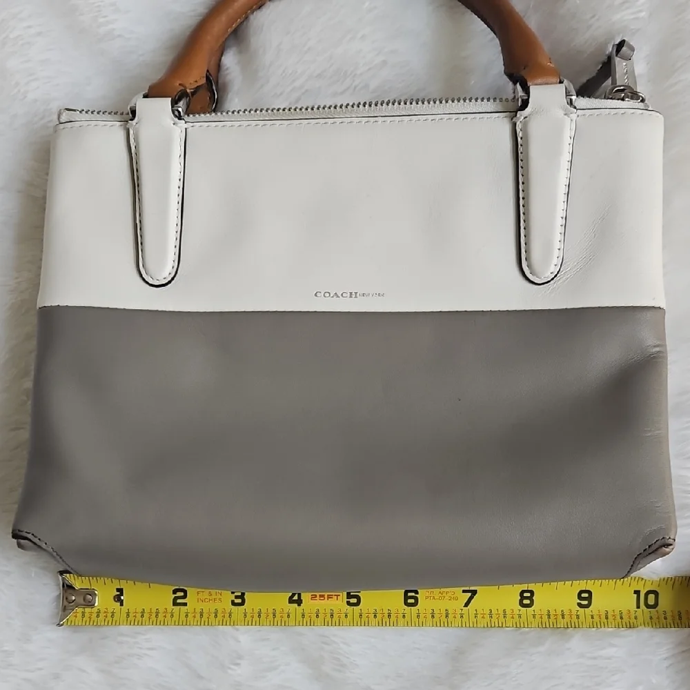 Coach Mini Borough Bag With Retro Colorblock Leather with Brown Handles